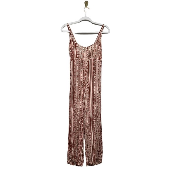 AUDREY 3+1 Red Aztec Print Tie-Front Jumpsuit - Picture 6 of 9